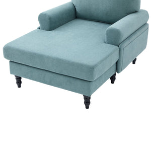 English Elm Modern Chenille Fabric Recliner Chaise Lounge Sofa with High-Resilience Foam, 550LB Capacity, Cozy Plush Backrest and Armrests for Living Room Relaxation Mint Green W395P371334