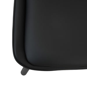 English Elm Modern Nordic Faux Leather Upholstered Dining Chairs Iron Legs Kitchen Set of 2 Black W1535P460712