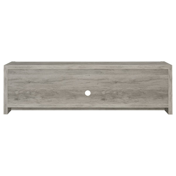 English Elm Conifer 71" Grey Driftwood TV Stand - Low Wide Engineered Wood Console with Hidden Shelves & Open Center for Organized Living Rooms B062P375401