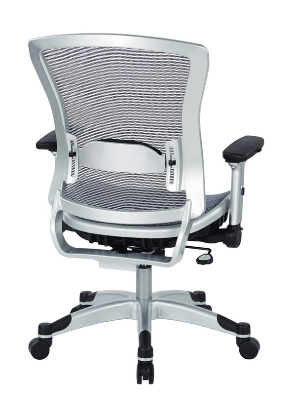 OSP Home Furnishings Exec Ergonomic Mesh Office Chair with Lumbar Support Flip Arms and Synchro Tilt Base 317-66C61F6
