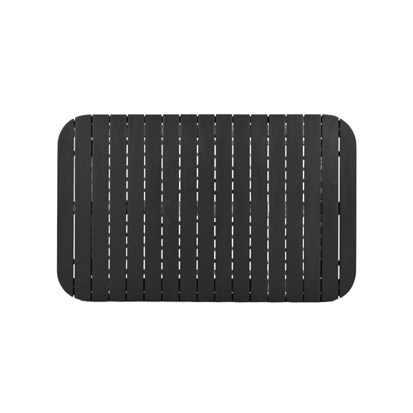 English Elm Christopher Knight Home® - 4-Piece Outdoor Patio Set with Woven Rope U-Back, Steel Frame, Thick Cushions & Acacia Table for Garden Black+Grey N780P209458G