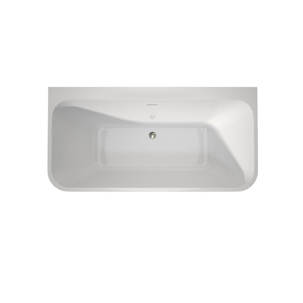 English Elm Premium Oval Acrylic Freestanding Soaking Tub High Back Glossy White Spa Style T3785P380643