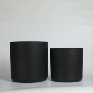 English Elm Round Concrete Style Planter Duo Handcrafted Magnesium Oxide Pots for Patio Garden W347P449315
