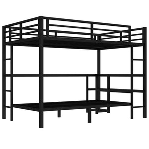 English Elm Full Over Twin Bunk Bed With Integrated Desk, Led Lighting & Usb Ports, Versatile Black Metal Design W1580S00127