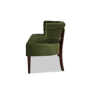 English Elm Jennifer Taylor Home - Jared Mid-Century Roll Arm Tufted Bench Settee with Kiln-Dried Frame and Plush High-Density Foam Olive Green B2719P238285