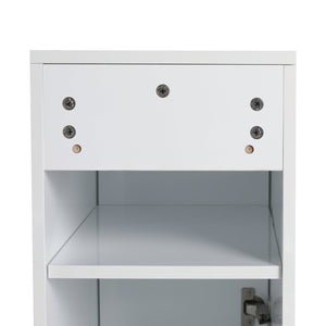English Elm 12" Bathroom Side Cabinet - Wall-Mounted, Glossy White Finish, Soft-Close Doors, Space Saver Design W999P312082