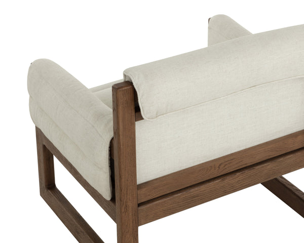 Sunpan Ferguson Lounge Chair - Elegant Channel Tufted Design With Cozy Geralt Linen For Luxurious Comfort Cream Fabric 112106