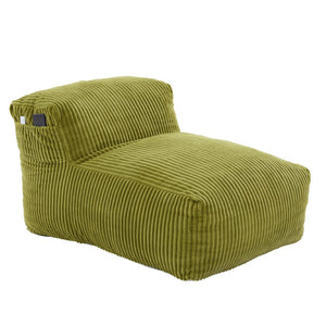 English Elm Big Corduroy Lounger Bean Bag with Ottoman Memory Foam Fill for Living Room Olive W395P435351