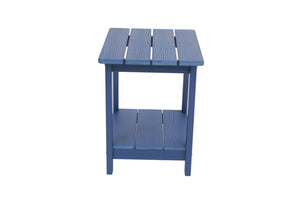 English Elm A lightweight wooden-texture side table with double-tier storage, portable, waterproof, ideal for patio and camping Dark Blue W2085P361826