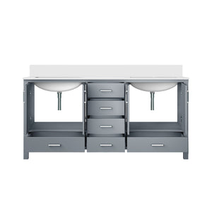 English Elm Dark Grey Double Bath Vanity 72" W X 22" D With Cultured Marble Top & Soft-Close Storage Solutions B2731P259104