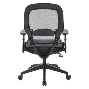 OSP Home Furnishings Dark Air Grid Back Manager Chair with Lumbar Support and Antimicrobial Seat Fabric 5790D-R107