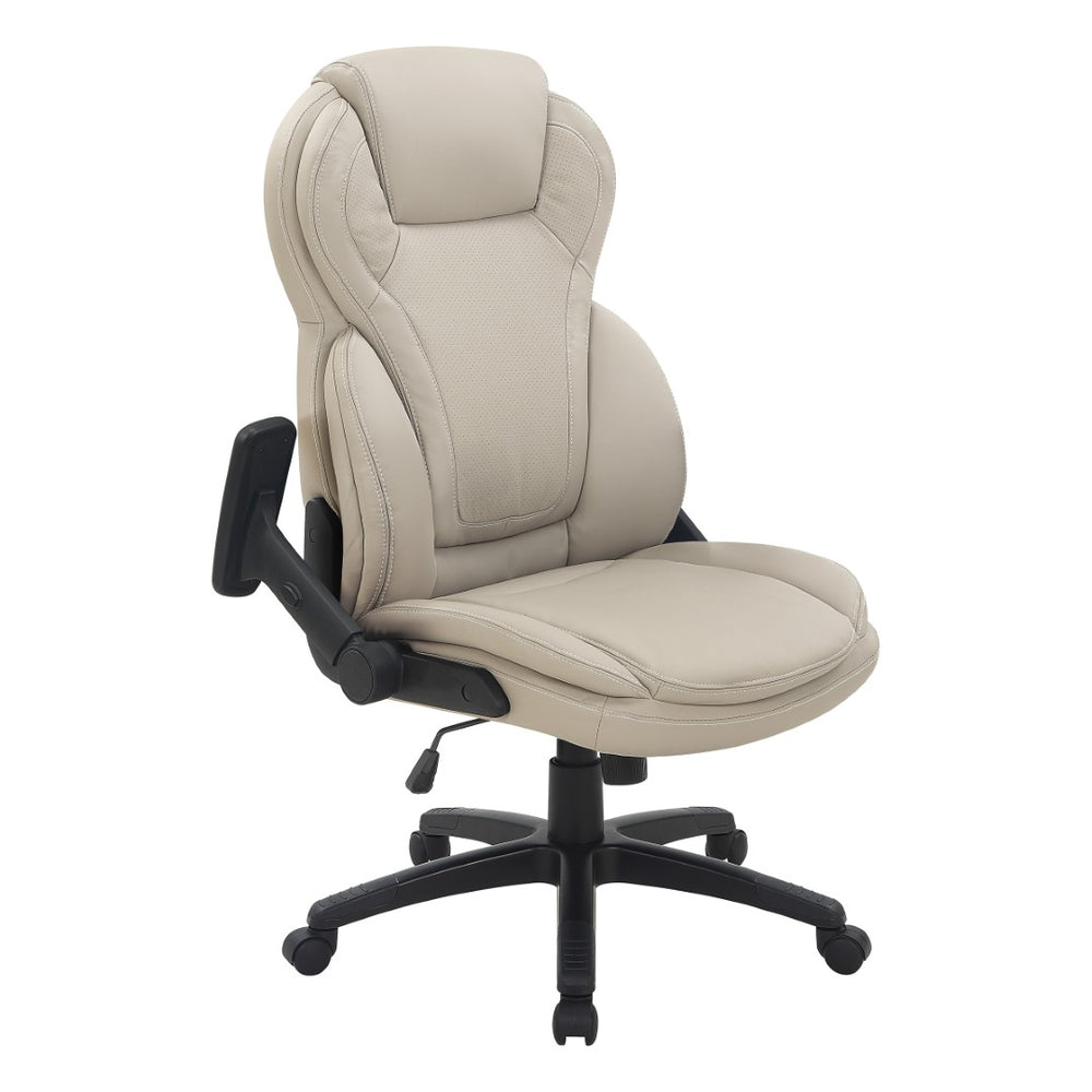 OSP Home Furnishings Exec High-back Bonded Leather Office Chair with Lumbar Support and Pneumatic Height Adjust EC91150-EC21