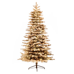 English Elm Homcom 7.5 Ft Pre-Lit Mountain Pine Tree With Snow Flocked Branches, 500 Leds & Easy Assembly For Holidays W2225P249685
