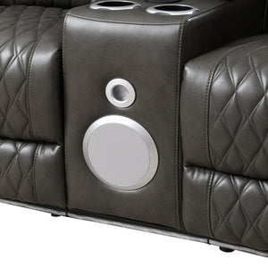 English Elm Taddeo Power Reclining Loveseat with Massage Led Console and Wireless Charging Hub B2726P435906
