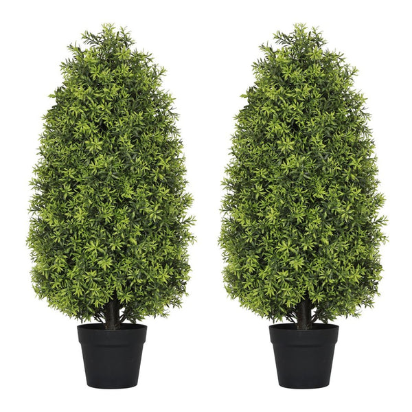 English Elm 3ft Faux Boxwood Cone Topiary Set of Two Uv Resistant Indoor Outdoor Entryway Trees W2945P323221