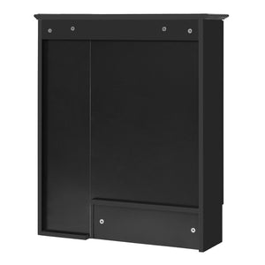 English Elm 3-in-1 Matte Medicine Cabinet Wall Mounted Mirror with Towel Bar and Storage Shelf Black N710P401340B