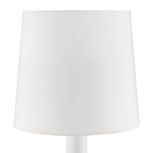 English Elm 17.25" Cheru Modern Mid-Century Touch Table Lamp – Powdered Metal Finish, 3-Way Touch-On, Sleek Decor White B072116252