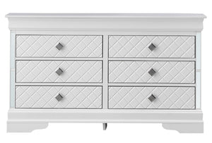 English Elm Verona Silver Champagne Dresser With Embossed "X" Design - Glamorous Storage Solution For Your Bedroom B078108389-GIGA
