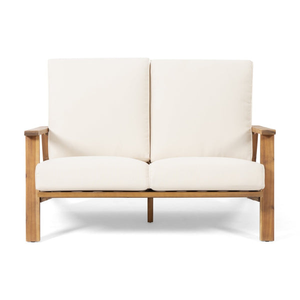 English Elm Paloma Acacia Wood Outdoor Loveseat and Coffee Table Set for Patio Decks N767P406364B
