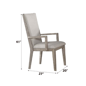 English Elm Rocky Plush Gray Fabric Arm Chairs Set of 2 with Padded Seat & Back, Gray Oak Trim, 220lb Capacity B2726P348942