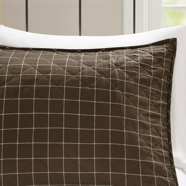 English Elm 3 Piece Reversible Timber Quilt Set Full/Queen - Rustic Patchwork & Plaid Double-Sided Cabin Chic, Machine Washable B03597530