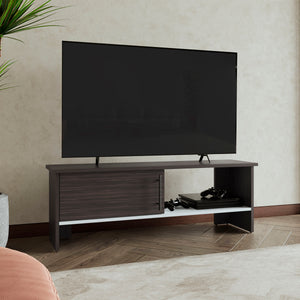 English Elm Navia 47" Wide TV Stand with Cabinet & Open Shelf, Cable Management, Durable MDF, Fits TVs to 54" B200P286960