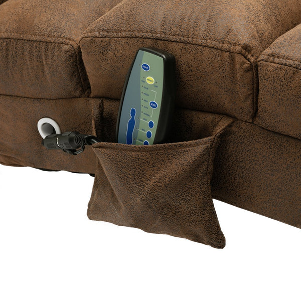 English Elm Linen Ergonomic Massage Chaise Lounge with Remote, 140° Recliner Long Lounger for Office Home W395P184846