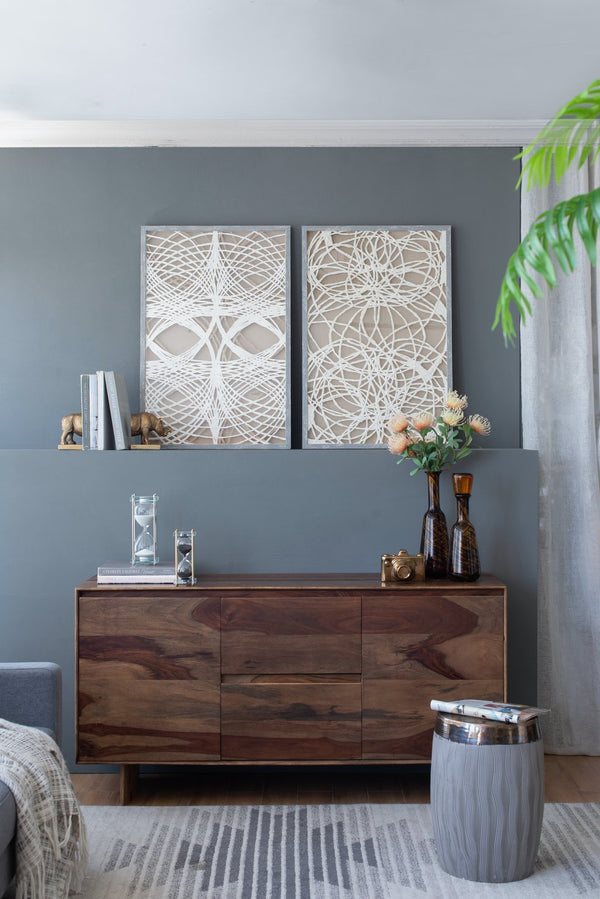 English Elm S/2 Sienna Paper Leaf Shadow Box Wall Décor, Set of 2 Gray-Washed Frames for Modern Spaces W2078P205298