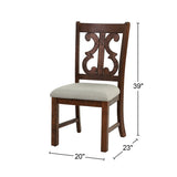 English Elm Set Of 2 Upholstered Dining Chairs In Walnut Finish