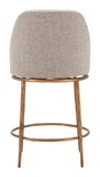 Nordhavn Swivel Counter Stool Beige & Gold 110272 Zuo Modern