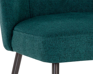Sunpan Ivana Dining Chair - Stylish Modern Design with Smooth Curves and Elegant Gunmetal Stainless Steel Legs Soho Teal