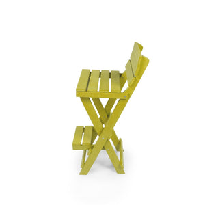 English Elm Harbor Point Recycled Hdpe Outdoor Folding Bar Stool Patio Deck All Season Seating Yellow B2745P409653