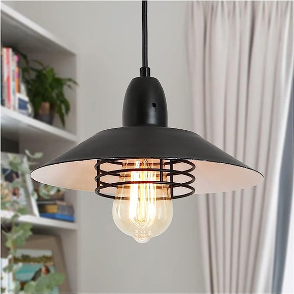 English Elm Farmhouse Black Pendant Light Adjustable Dimmable Metal Edison Fixture for Kitchen Island Dining Room T3177P284004