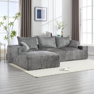 English Elm United We Win L-Shaped Chenille Sofa – Plush Comfort, Spacious Design, No Assembly Required, Modern Style W1568S00123-GIGA