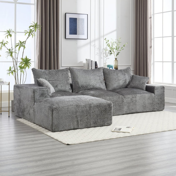English Elm United We Win L-Shaped Chenille Sofa – Plush Comfort, Spacious Design, No Assembly Required, Modern Style W1568S00123-GIGA