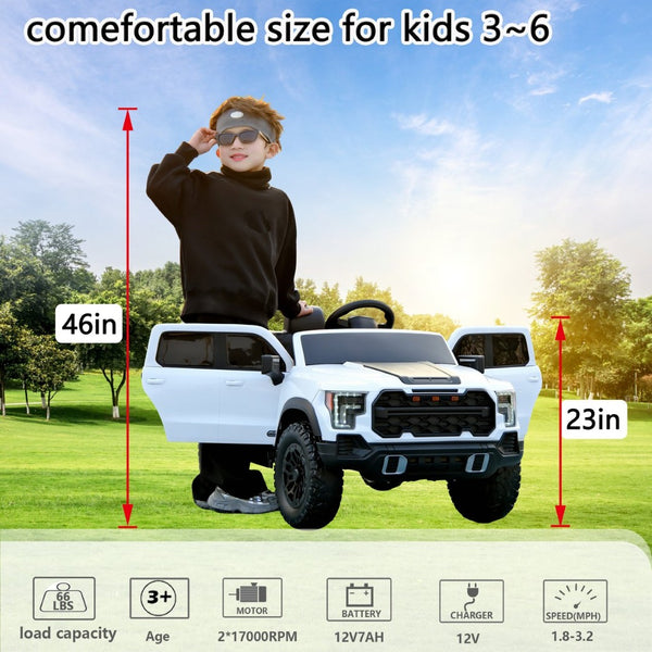 English Elm 12v Kids Ride-on Toy Car with Parental Remote Shock Absorbing Safe Slow Start White W1760P426780