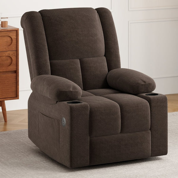 English Elm Power Lift Recliner Chair With Massage, Heat Therapy, Usb Ports & Cup Holders For Ultimate Comfort P2 T3623P380493-GIGA