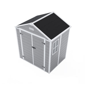 English Elm Campcraft 6x5 Ft Resin Outdoor Storage Shed with Uv Resistant Pp Panels and Lockable Door W1598S00021