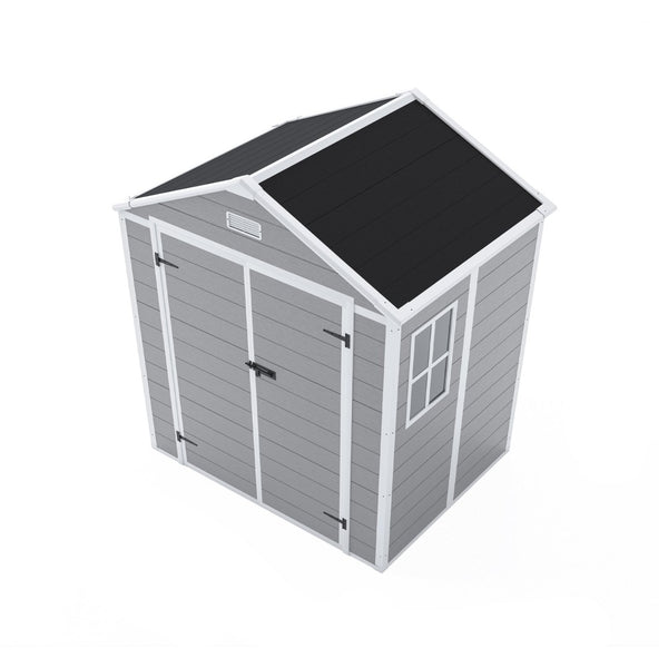 English Elm Campcraft 6x5 Ft Resin Outdoor Storage Shed with Uv Resistant Pp Panels and Lockable Door W1598S00021
