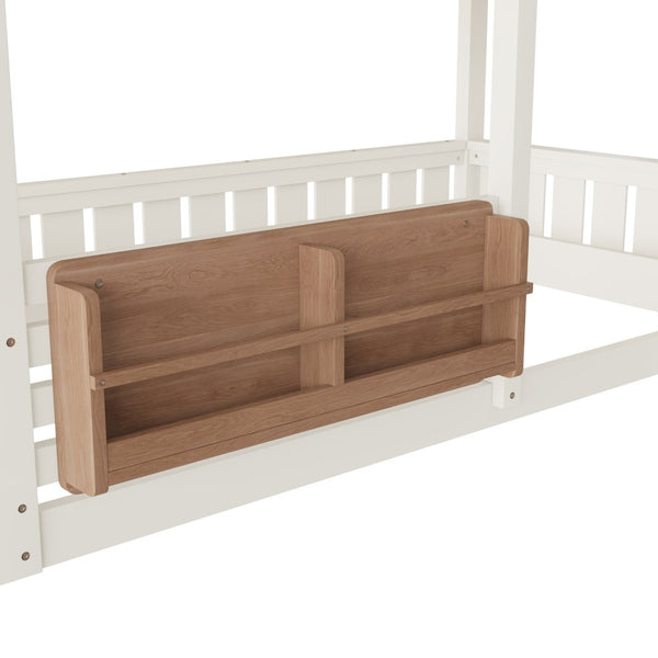 English Elm Full Bunk Bed with Trundle Bookshelf Storage Pine Frame Car Design for Kids W1580S00324