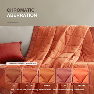 JLA Home Madison Park - Lightweight Cozy Down Alternative Blanket with Satin Trim, Moisture-Wicking, Hypoallergenic Comfort Orange MP51-8650