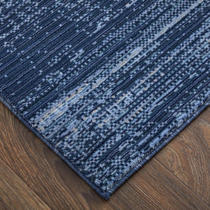 Feizy Rugs Deja Modern Low-pile Rug - Turkish Crafted With Polyester For Stylish Comfort In Any Room Decor Blue,Silver Polypropylene,Polyester Dja39pjfblu000i02