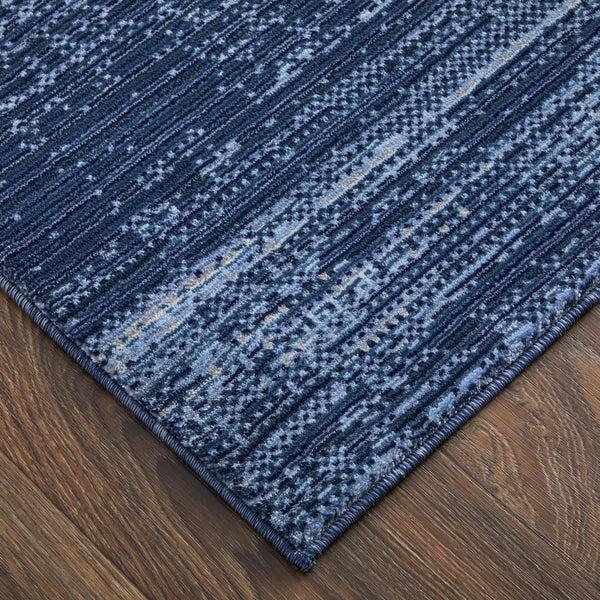 Feizy Rugs Deja Modern Low-pile Rug - Turkish Crafted With Polyester For Stylish Comfort In Any Room Decor Blue,Silver Polypropylene,Polyester Dja39pjfblu000i02