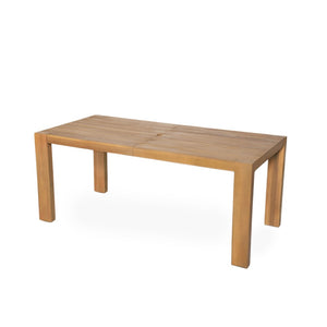 English Elm Trexm Outdoor Acacia Wood Dining Set Seats Six with Umbrella Hole and Cushioned Bench Beige,Light Teak TM000028AAD
