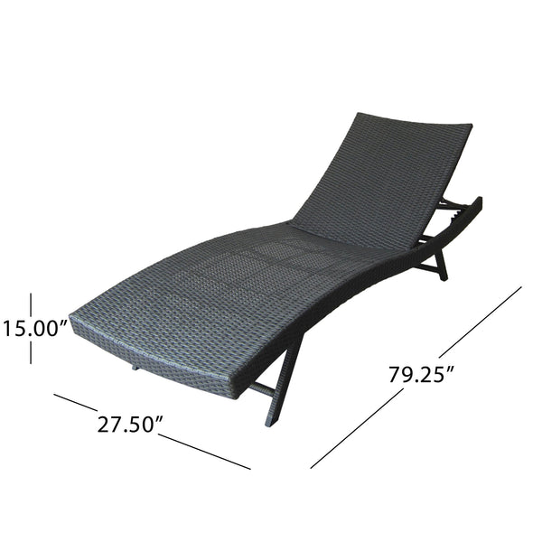 English Elm Christopher Knight Home® - Kauai Pe Wicker Chaise Lounge Set - Stylish, Adjustable Outdoor Seating For Ultimate Relaxation! 54087.00GRYMP2