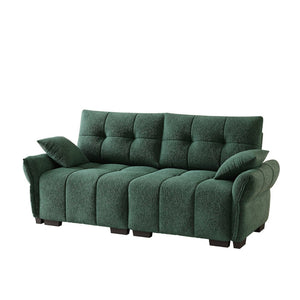 English Elm Premium Chenille Two Seater Sofa Tufted Armrests Foam Support Modern Living Room Green W714S01633