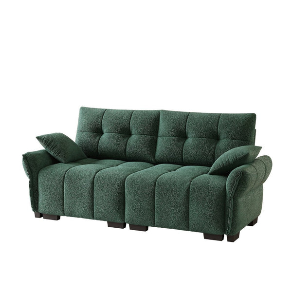 English Elm Premium Chenille Two Seater Sofa Tufted Armrests Foam Support Modern Living Room Green W714S01633
