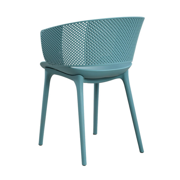 English Elm Gerald Outdoor Stackable Dining Chairs Uv Resistant Molded Plastic Patio Set of 2 Sky Blue N776P390476B