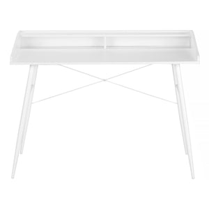 English Elm Computer Desk For Home Office – Contemporary White Laminate With Hutch, Compact & Stylish Work Area B2710P219821
