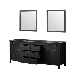 English Elm Brown Double Bath Vanity With Two Mirrors - Elegant 80" Wide Design, Ample Storage & Easy Install B2731S00573
